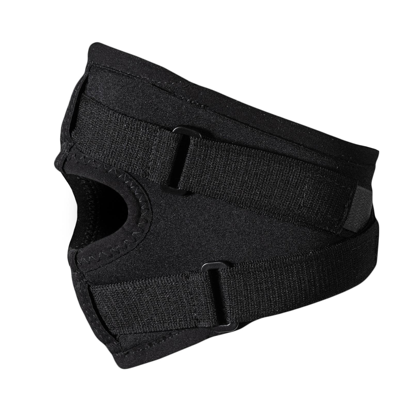 Rehband UD ginocchiera con apertura rotulea, fascia stabilizzante per tendine rotuleo in neoprene SBR da 3 mm, supporto anatomico ginocchio per donna e uomo, Colore:Nero, Misura:S