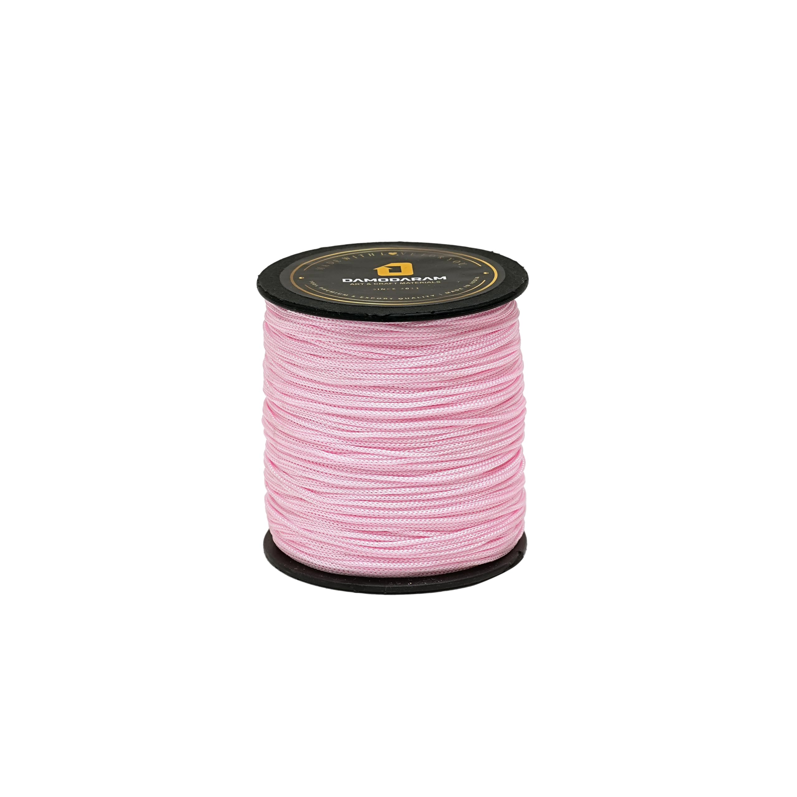 DAMODARAM 2mm Nylon Macrame Thread Cord Dori for Art Craft & DIY Projects (100 MTR, Baby Pink)