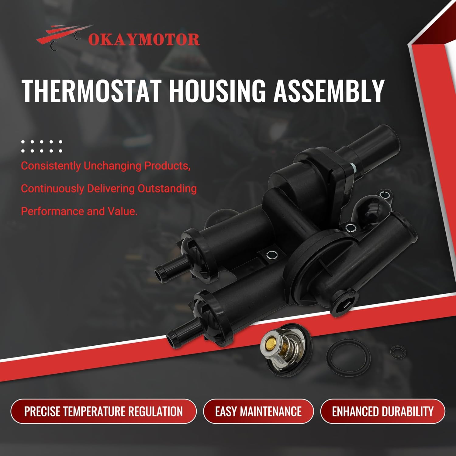 902-319 Thermostat Housing Assembly for Chrysler 2008-2010 Sebring 2011-2014 200 / Jeep 2013-2017 Patriot 2009-2017 Compass/Dodge 2009-2017 Journey 2008-2014 Avenger 2.0L 2.4L 68003582AB