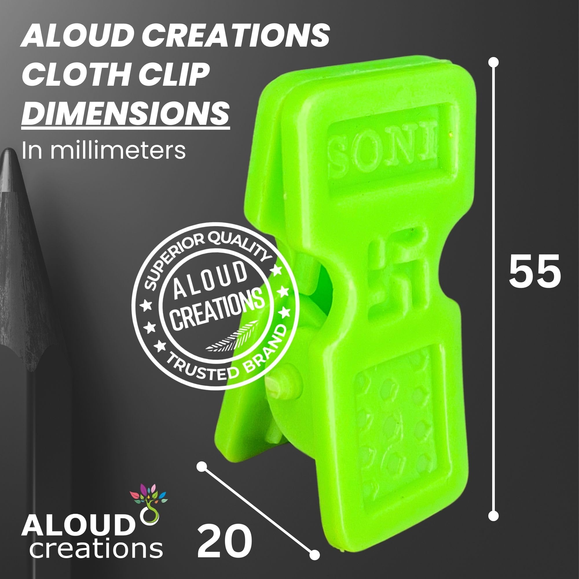 ALOUD CREATIONS 48 mollette ultra resistenti per asciugare i vestiti | Clip per asciugare i vestiti | Clip per asciugare i vestiti, appendere e organizzare | Spille | Chimti | Mollette per appendere