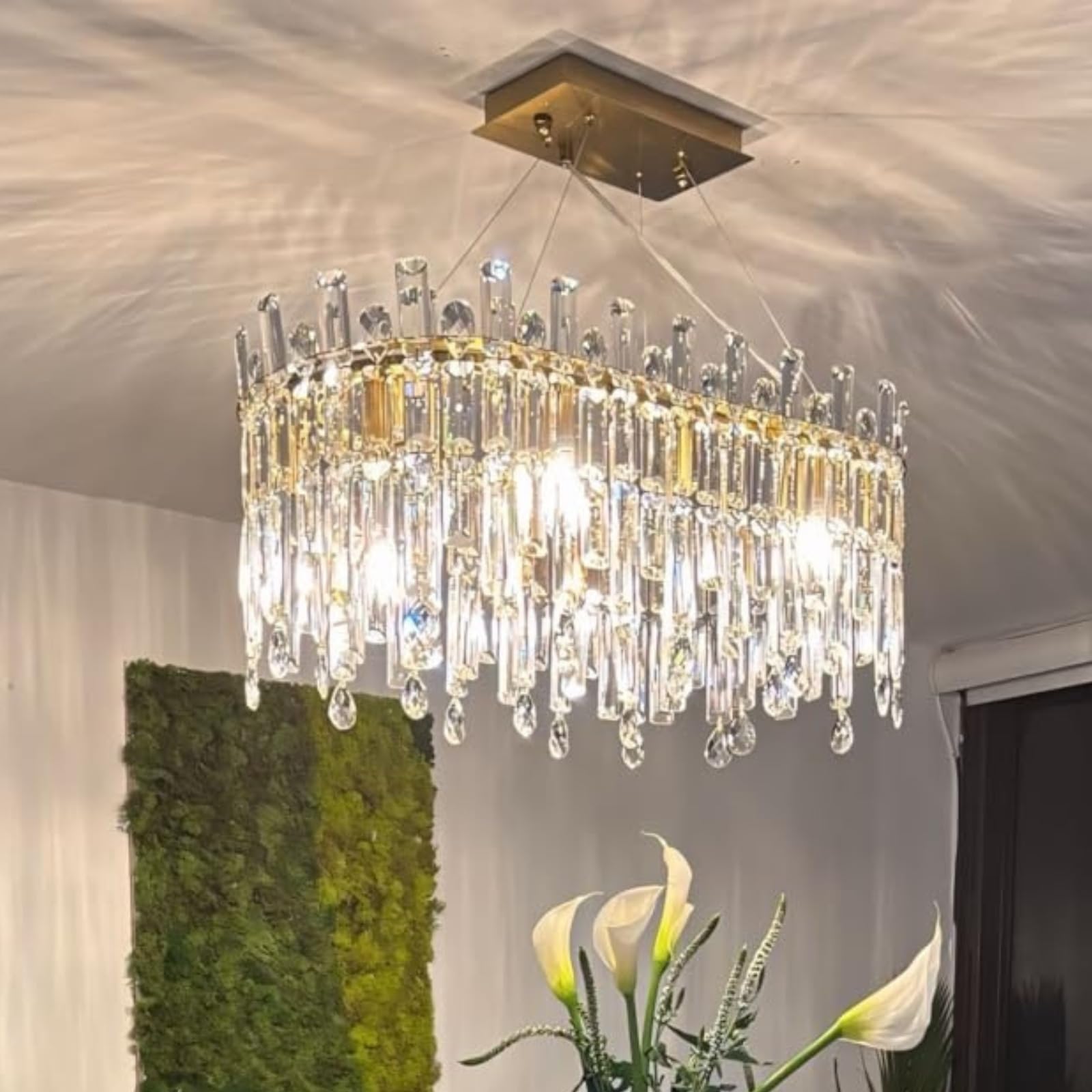 Siljoy 10-Light Gold Chandelier for Dining Room, 31.5