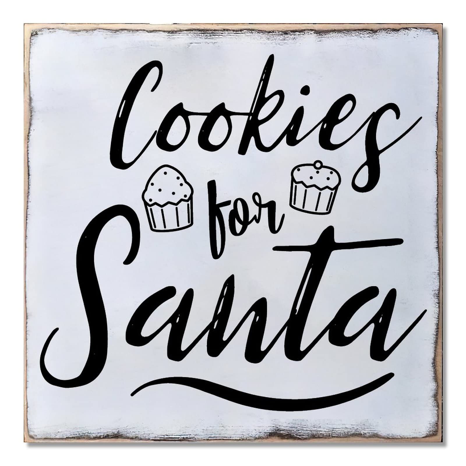 Cookies for Santa décoration de Noël en bois cadeau idéal