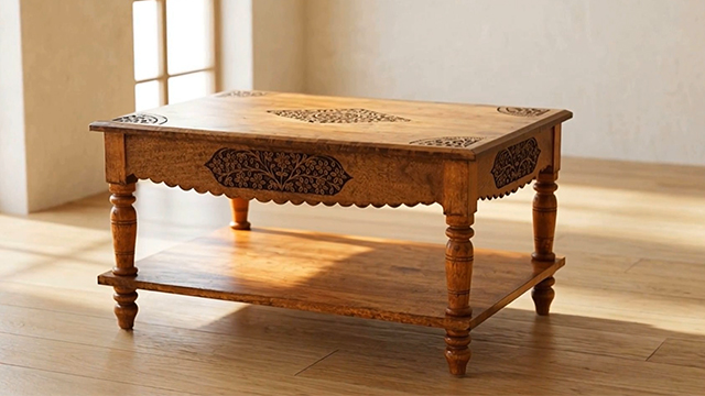 Amazon.com: COTTON CRAFT Solid Wood Coffee Table - Hand Carved