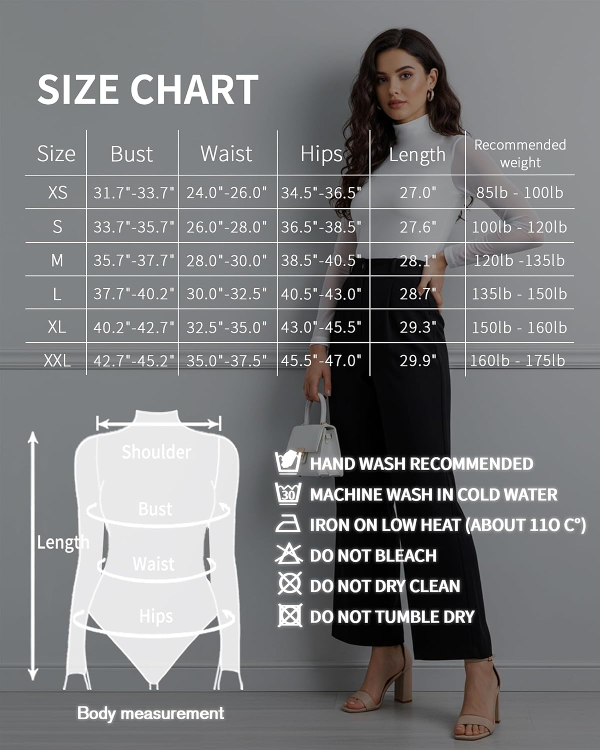MANGOPOP Women's Mock Turtle Neck Bodysuit Mesh Long Sleeve Body Suit Sexy Sheer Going Out Tops - Image 7