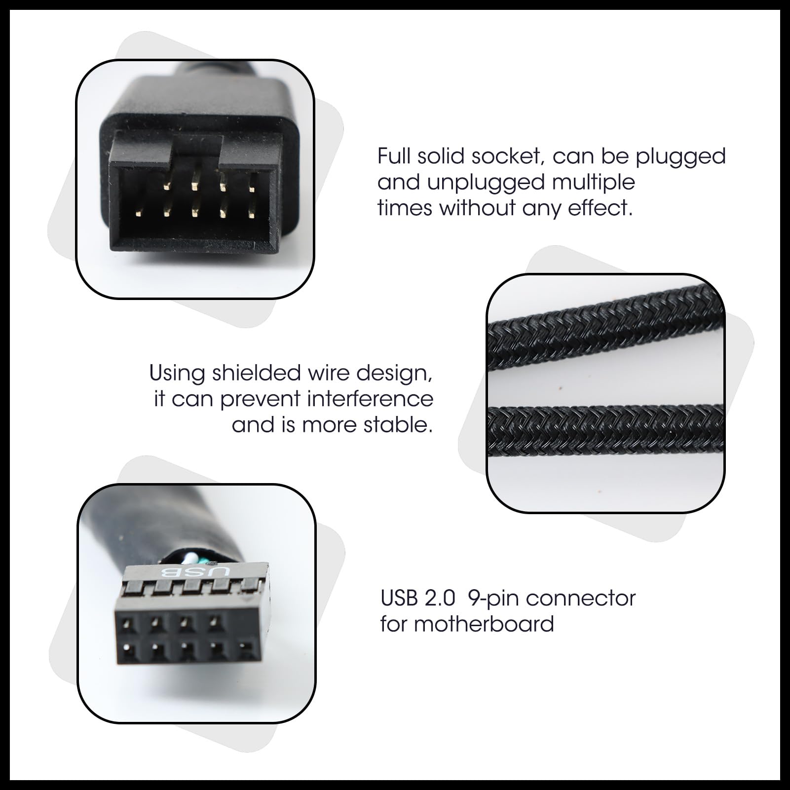 USB 2.0 9 Pin Splitter Scheda Madre USB Splitter 9 Pin Cavo