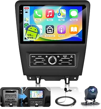 4G+64G Car Radio Stereo for Ford Mustang 2010 2011 2012 2013 2014 with DSP/32EQ Wireless Carplay/Android Auto, Sellrich 10" 1280*720 In-cell Touchscreen Radio BT 5.0 GPS Wifi FM/RDS SWC Backup Camera