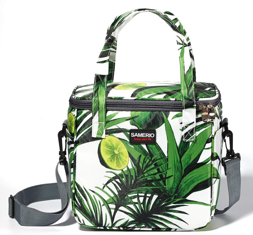 Womens Lunch Bag insulated Lunch Box for Adult Men Studen Lunch Organizer Cooler Bento Bags for Office Picnic Work with Adjustable Strap and Zip Closure Travel Lunch Tote, Front Pocket