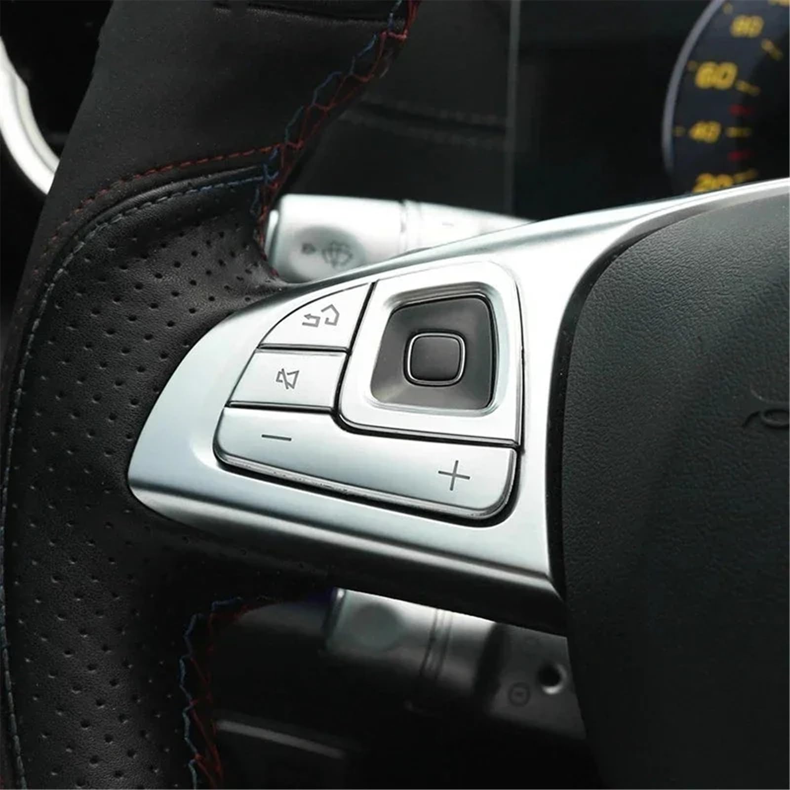 Compatible avec Benz Classe E W213 2016 2017 2018 Autocollants pour boutons volant de voiture accessoires de décoration intérieure Autocollants Intérieur