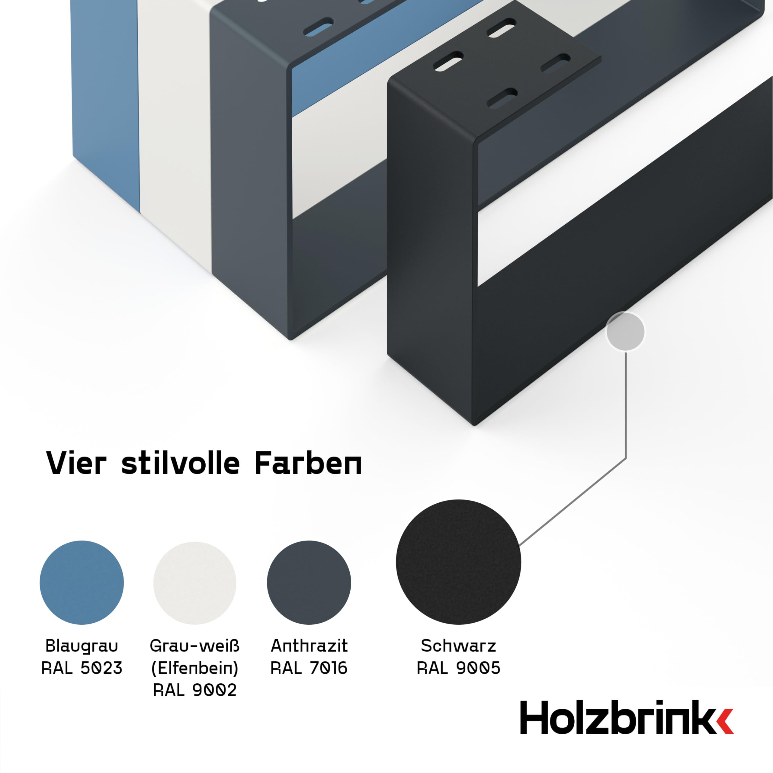 HOLZBRINK Tischbeine Metall Schwarz 1 Stück | Tischkufen/Tischgestell für Couchtisch, Esstisch, Schreibtisch, Sitzbank | Möbelfüße Size: 37x15cm