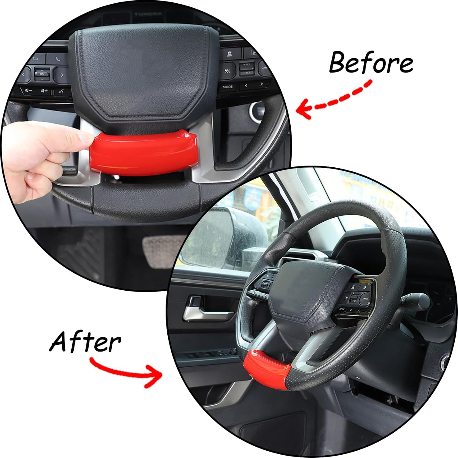 Car ABS Center Console Base Molded Decorative Front Cover,Compatible with Toyota Tacoma 2024+ Center Console Button Protected Frame (Red)