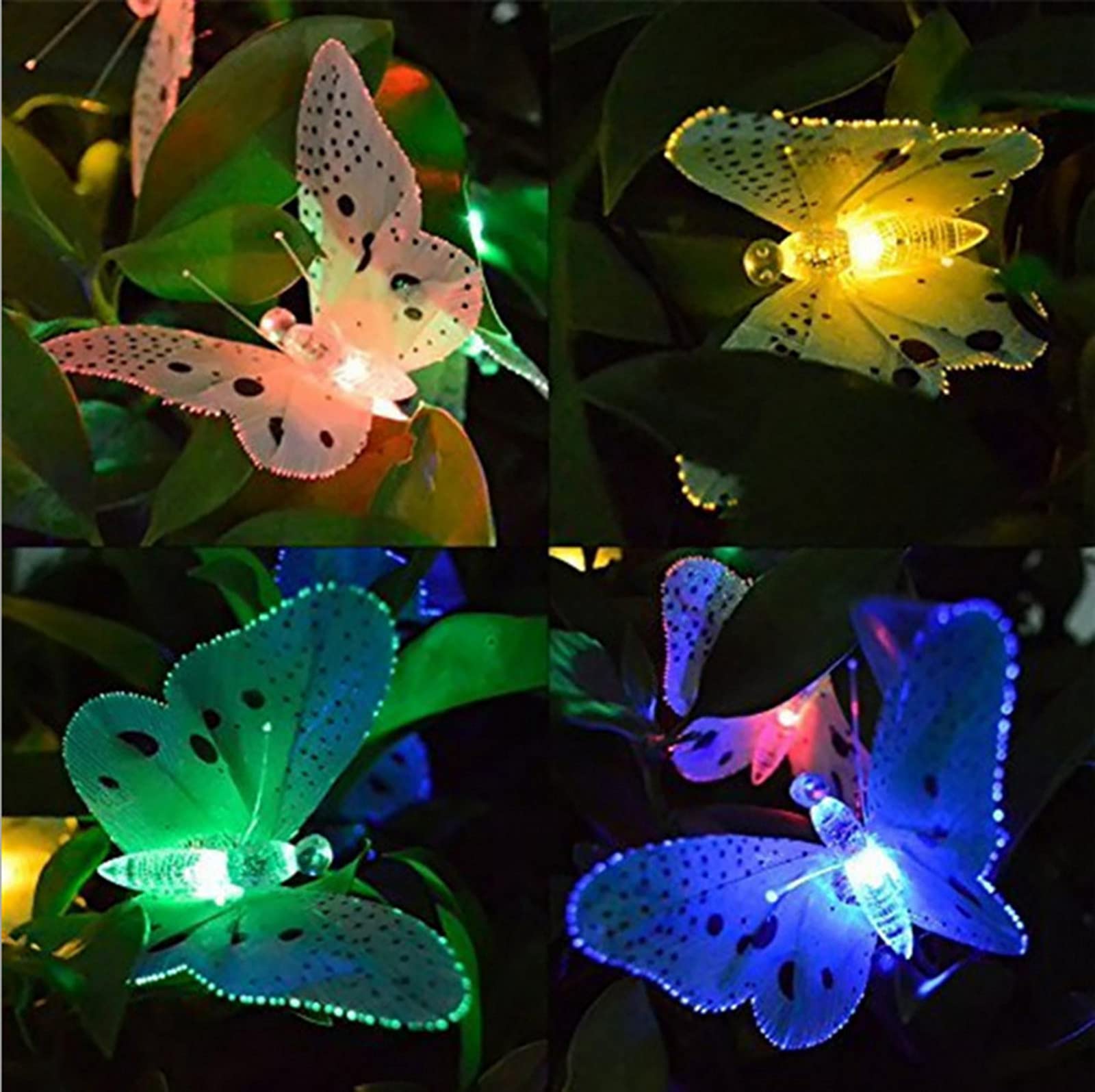 Solar Outdoor Lights Garden Lights 12 LED Butterfly Decorative Lights for Fence Yard Pathways Solar Spot Lights Outdoor