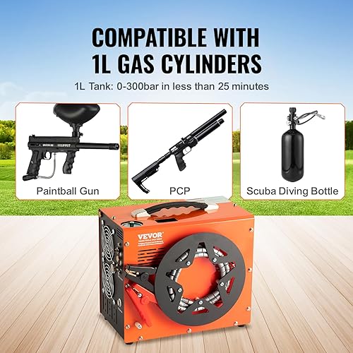 Miniatura 5 de VEVOR Compresor de aire PCP, 4500PSI30Mpa Compresor portátil PCP Airgun con convertidor de potencia integrado, parada automática  DC12VAC120V  Rifle