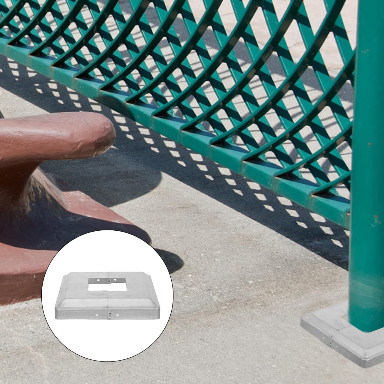 KALLORY Faldón Decorativo para Base de Poste Cuadrado de Hierro con Ajuste Adaptable y Cubierta Protectora para Pasamanos de Escalera y Deck