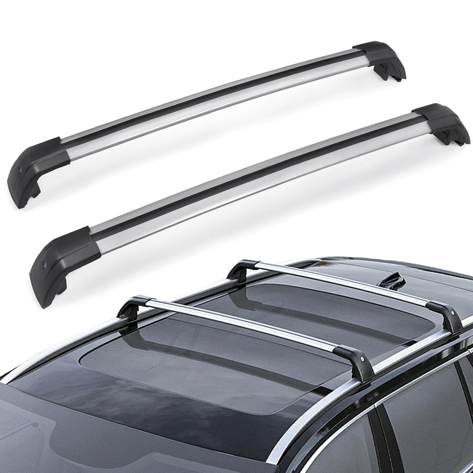 Barras Portaequipajes Barras Techo para Coche Laterales Cruzadas Portaequipajes para Hyundai para Santa para Fe 2013-2018 Equipaje Aleación Aluminio