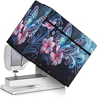Vista 37 de Funda para máquina de coser de girasoles de otoño con prácticos bolsillos, cubierta protectora duradera acolchada contra el polvo, accesorios