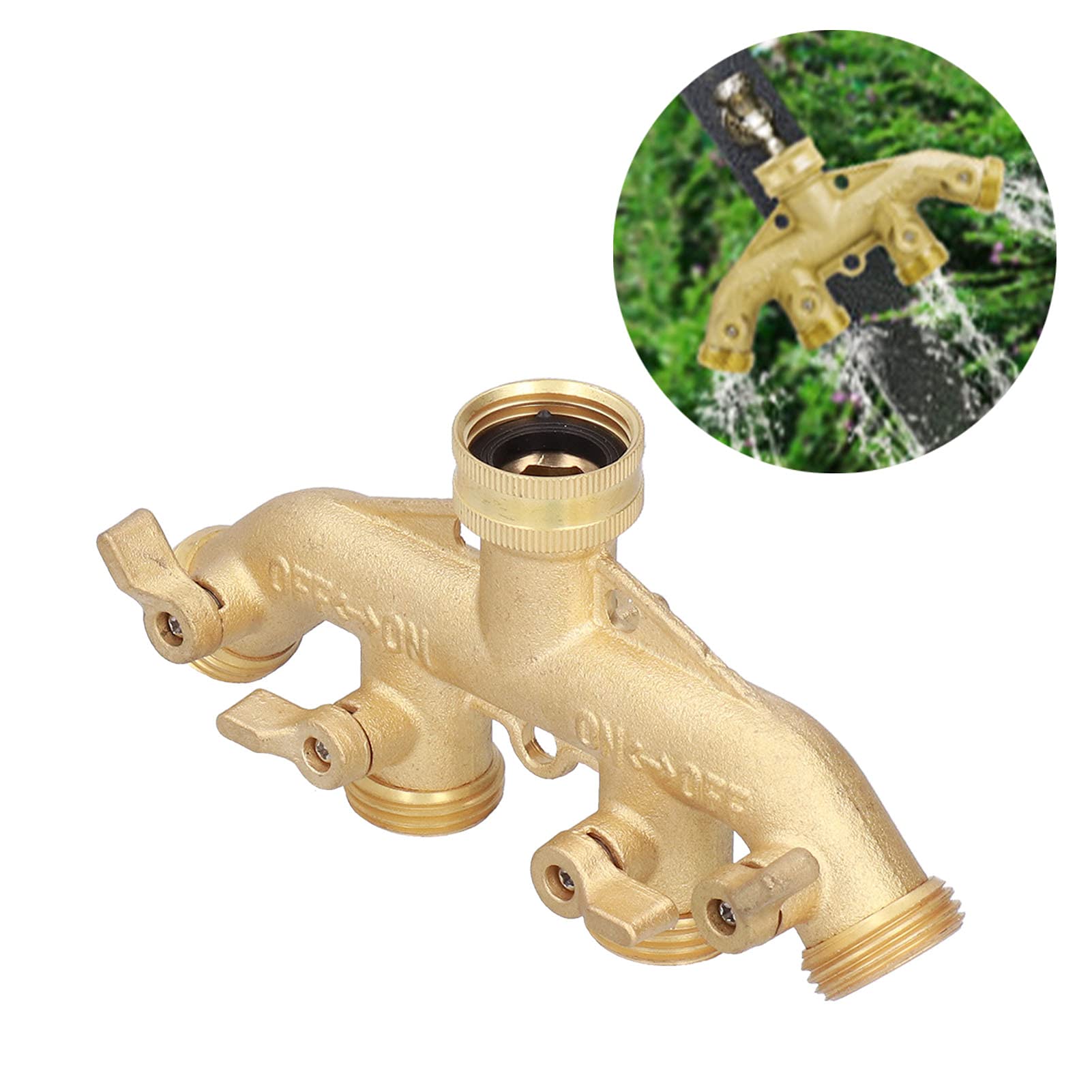 G3 / 4 Sdoppiatore per Tubo a 4 Vie, Adattatore per Rubinetto per Tubo da Giardino in Ottone, Adattatore per Tubo a 4 Vie, connettore per Giunto da Giardino