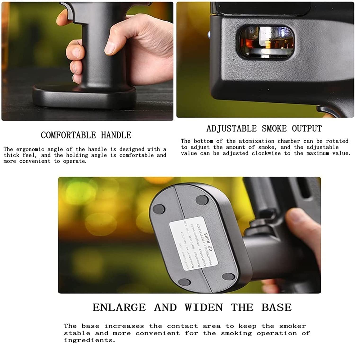 Räucherpistole für kaltes Räuchern von Käse, Lachs, Wurst, Fleisch und Cocktails - USB-betriebener Hand-Räucher