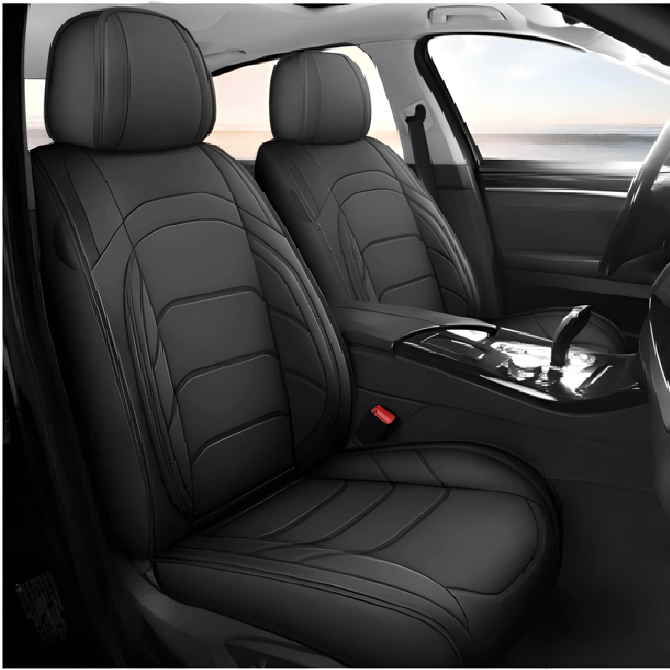 Azhaojli Black Leather Car Seat Covers Full Set For Holden Jackaroo (2002)