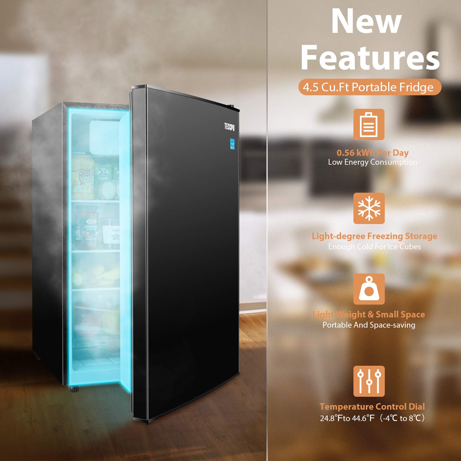 TECCPO Mini Fridge TAMF33, 4....B08D3THHG8