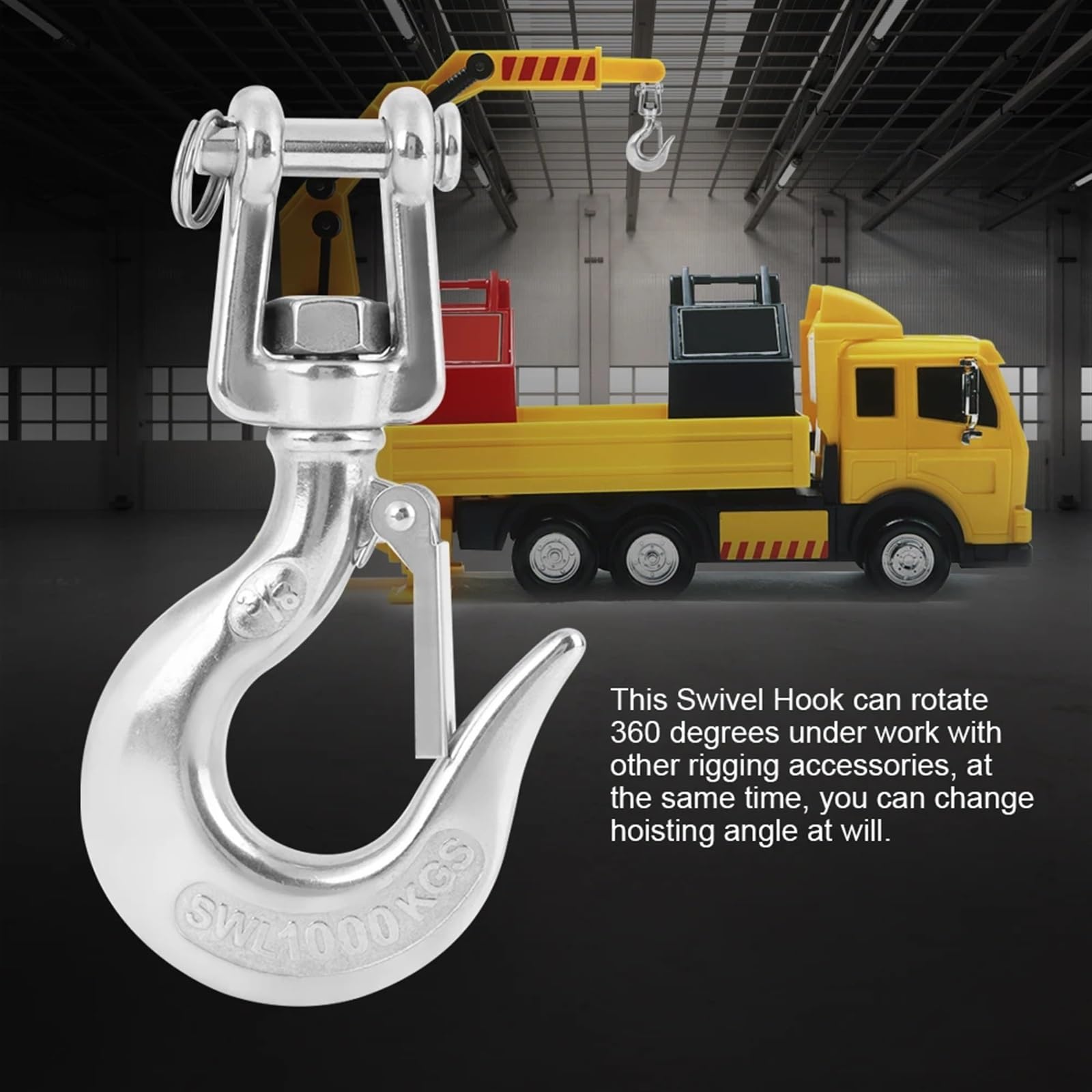 Ganci di Sollevamento, Gancio di Sollevamento Girevole in Acciaio Inossidabile 304 con Accessorio a Scatto(1000kg)