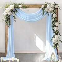 Vista 10 de Socomi Tela para Cubrir Arco de Boda 2 Paneles 29" x 19 Pies Lavanda Púrpura Cortina de Gasa Transparente de 6 Yardas para Decoración de Ceremonia