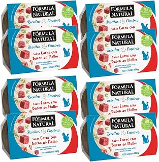 Ração Úmida Formula Natural Receitas Caseiras Gatos Carne com Bacon 100g 8 unidades