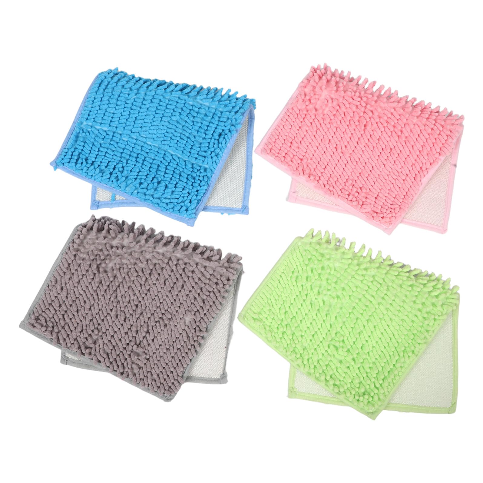 GALPADA 4 Stück Pack Waschbare Meerschweinchen Decken 48X28cm Weiche rutschfeste Käfigmatten aus Chenille für Kaninchen Hamster Kleintiere Saugfähige Einstreu und Schlafunterlage
