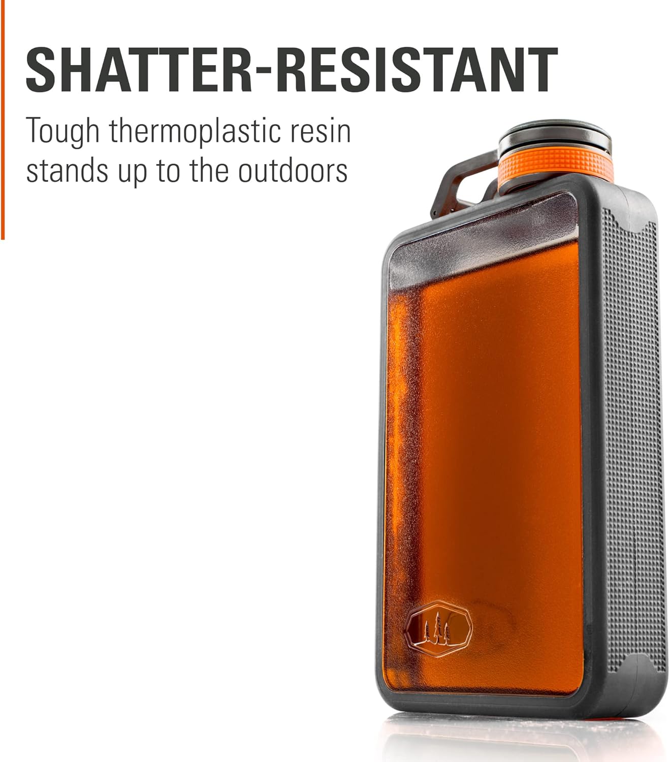 GSI Outdoors Boulder Flask, Shatter-Resistant, Leakproof Hip Flask with Clear Body & Silicone Grip, BPA-Free Bottle for Hiking, Camping & Travel - Image 4