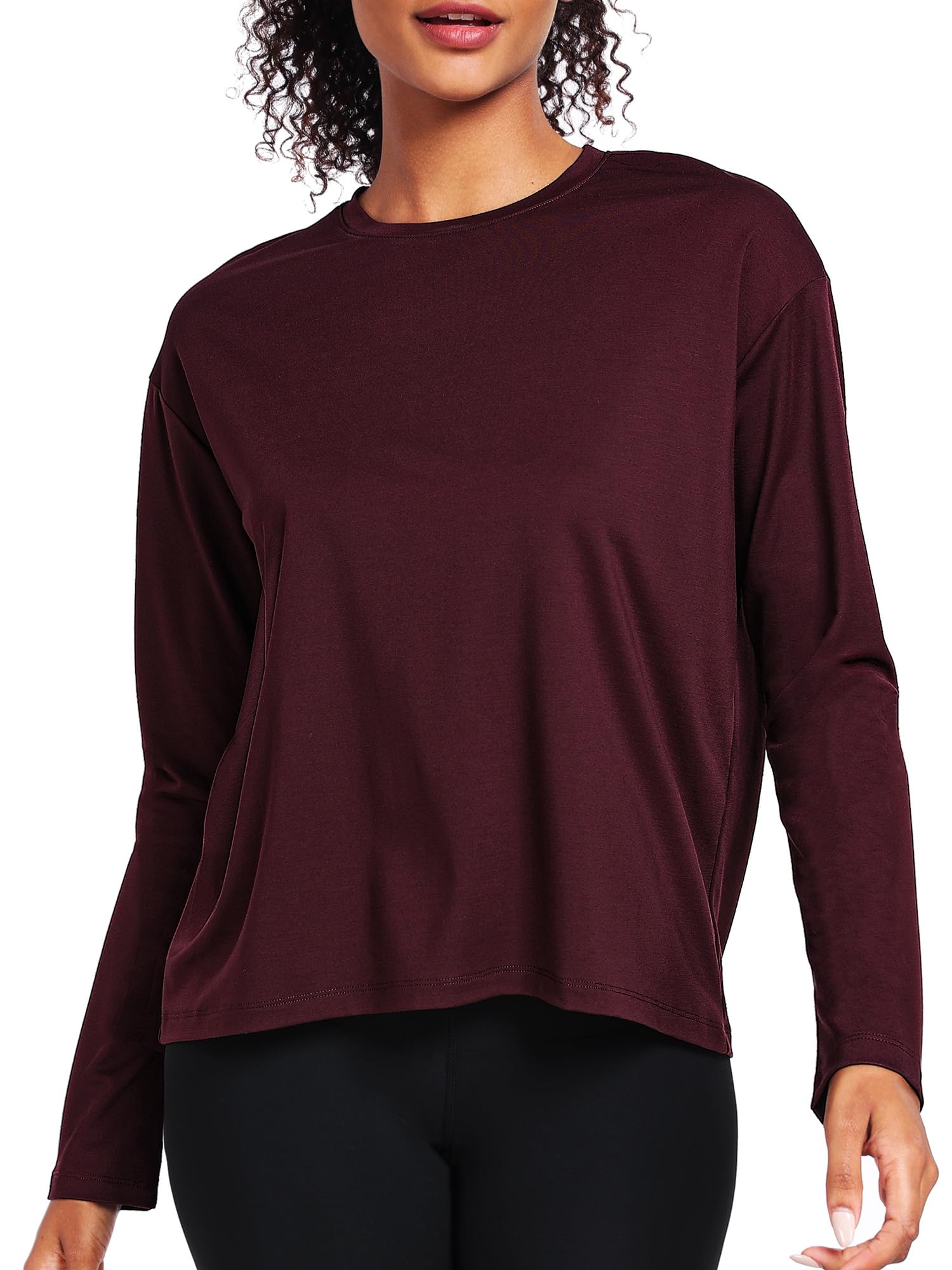 NEIOROT Womens Lightweight Long Sleeve Workout Tops Breathable Athletic Running Hiking Top Shirts