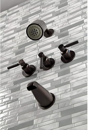 Miniatura 6 de Kingston Brass KBX8136DKL Kaiser - Grifo para bañera y ducha, níquel pulido, 7.13 x 14.13 x 5.13 pulgadas