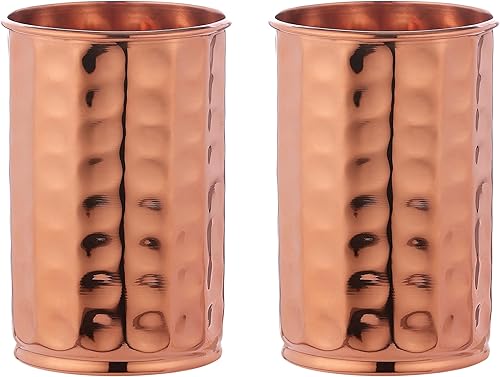 Vaso de cobre puro, sin lacado, sin forro y sin recubrimiento para beneficios de salud ayurveda, 10.1 fl oz (10.15 onzas líquidas de EE.UU.)