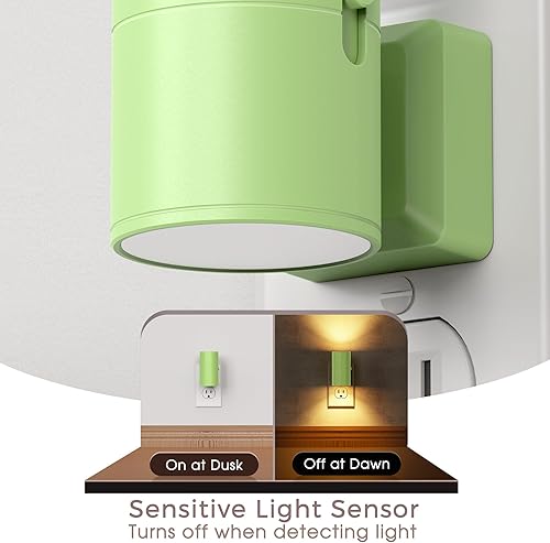 Miniatura 37 de Briignite - Luces nocturnas led enchufables, 3CCT, sensor de anochecer a amanecer, de 3000 K, regulable para pasillo, dormitorio, escalera, paquete