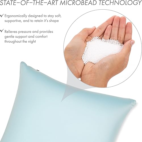 Miniatura 7 de Almohada de 16" x 16" - Sudor Azul Bebé 1 Almohada de Microperlas de lujo Premium con tela de NylonSpandex 8515. Para siempre esponjosa, excepcional