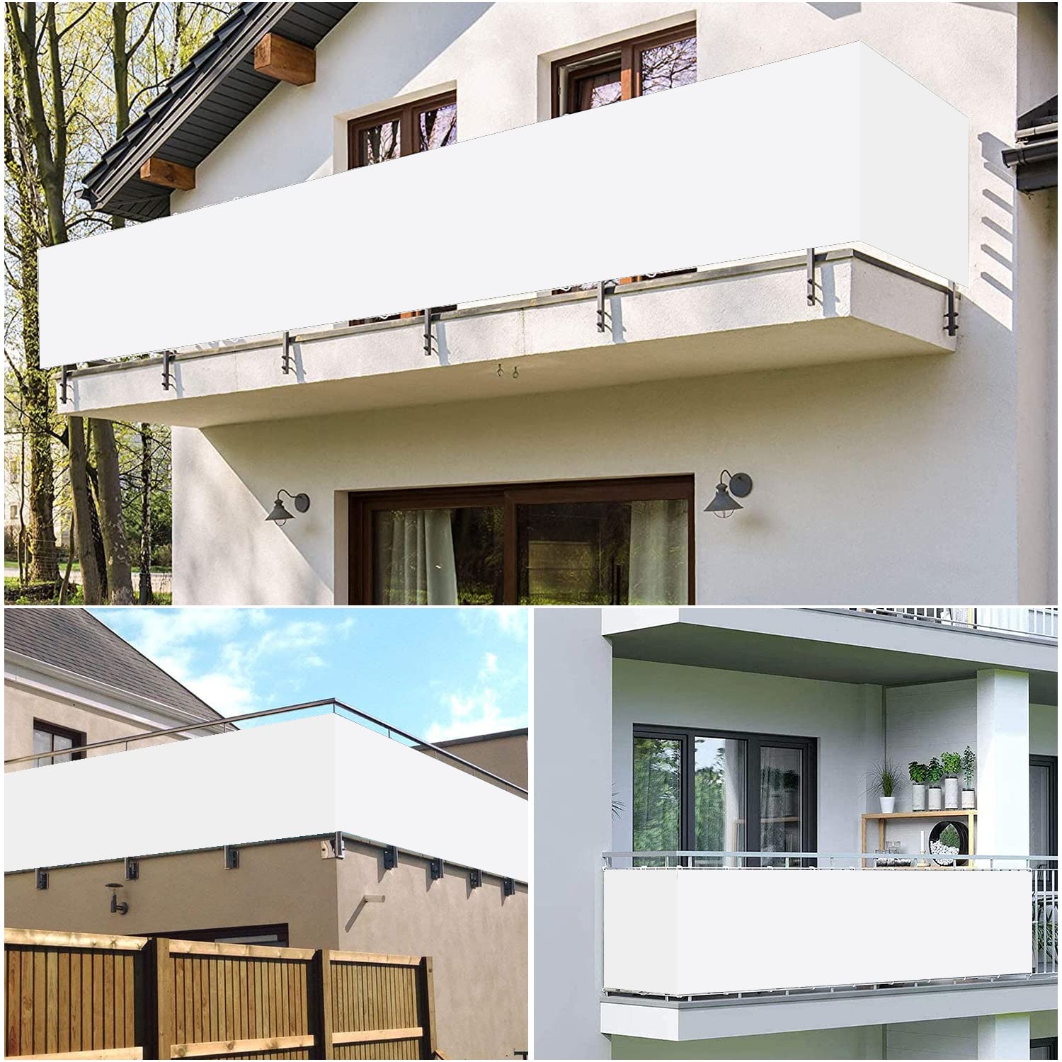 Wiatroszczelny żagiel przeciwsłoneczny, 150 x 600 cm, na patio, podwórko i ogrodzenie zawiera liny i czarne opaski kablowe, ochrona przed promieniowaniem UV, prywatność na zewnątrz, łatwy montaż
