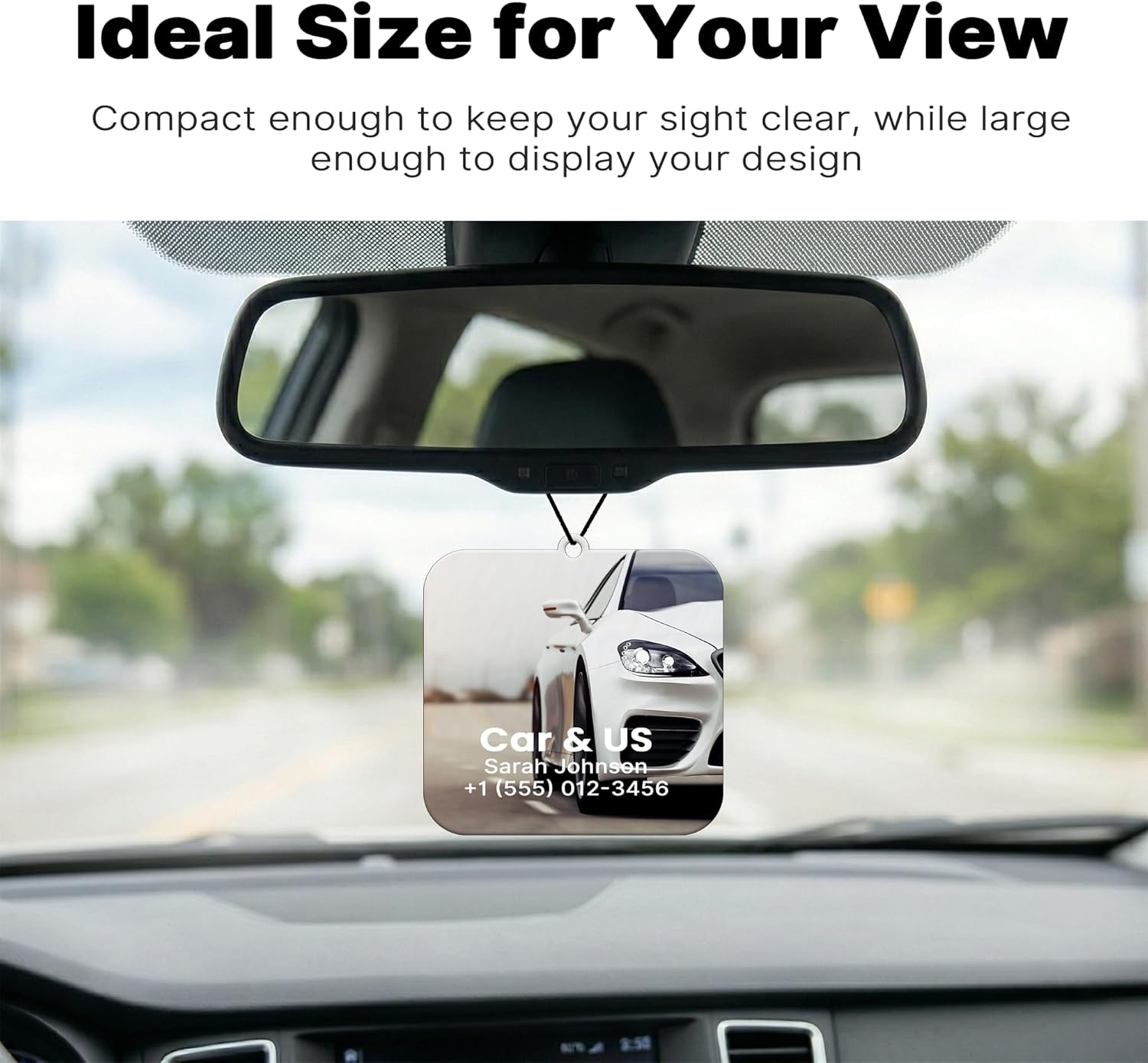 100Pcs Custom Logo Car Bulk Air Fresheners, Double-Sided Custom Air Fresheners with Picture, Personalized Air Freshener for Car, Suitable for Custom Gifts for Branding Business Events (Square)