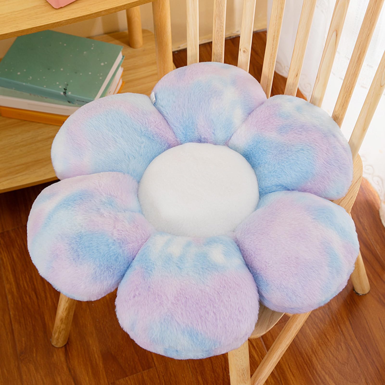 BEIJIALY Flower Plush Throw Pillow, 6 Petal Flower Shape, Polyester Fill, Contemporary Style, Indoor Use, Decorative Accent, Lounging, Floor Seating