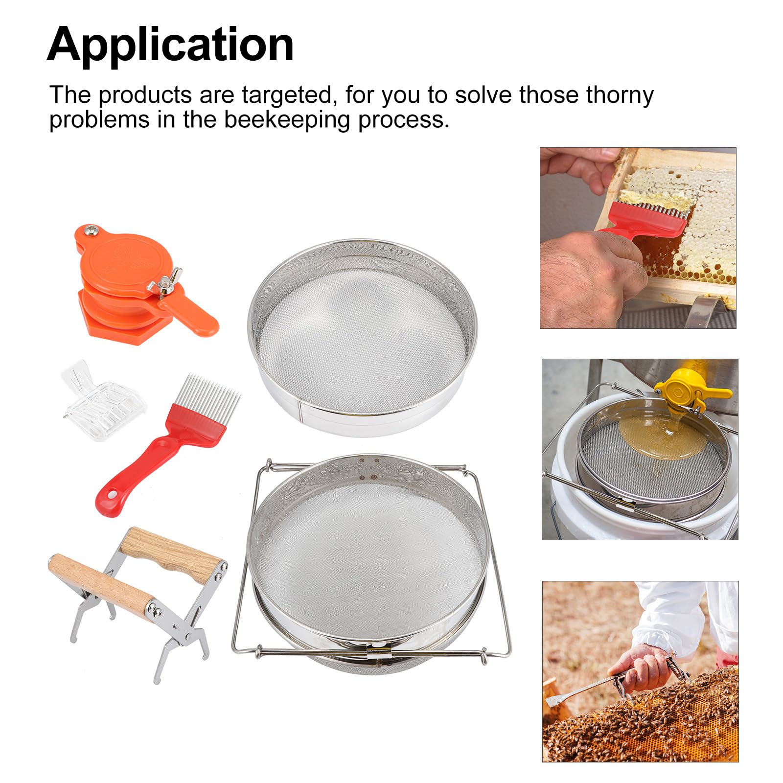 DOITOOL Juego de Herramientas Herramientas Manuales para Abejas de Acero Inoxidable y Plástico Fácil de Transportar y Guardar para Apicultores para Apicultura
