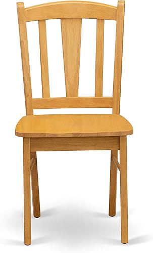 Miniatura 5 de East West Furniture ESDL3-OAK-W - Juego de mesa de cocina de 3 piezas para espacios pequeños que contiene una mesa de comedor redonda con pedestal y