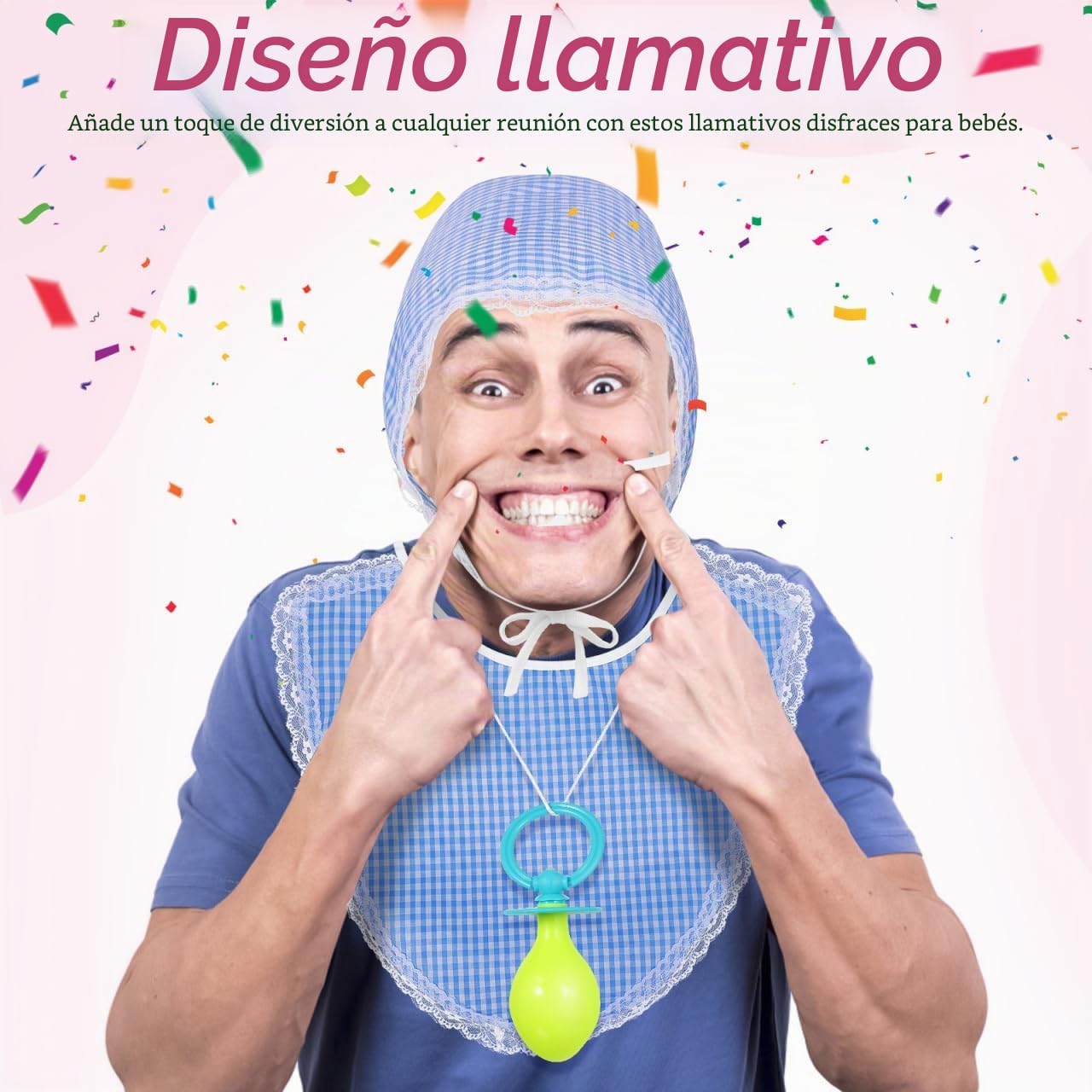 VALICLUD Disfraz de Bebe Adulto 2 Juegos de Gorro y Chupete para Fiestas y Eventos, Accesorios para Bebés Diseño Llamativo y Durabilidad Prolongada