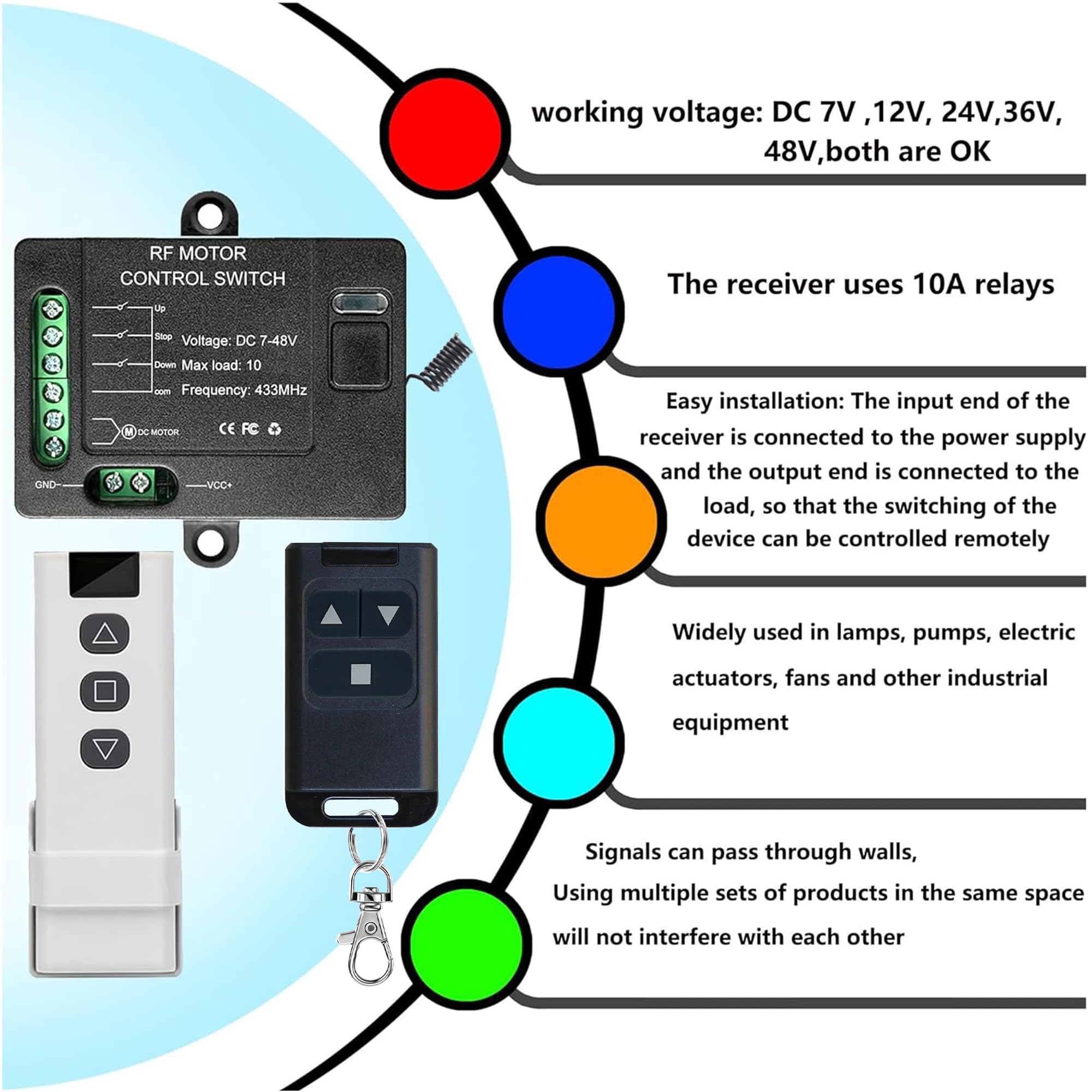Remote Control Linear Actuator Switch - 7V-48V -6