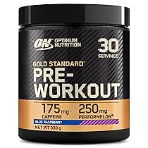 Optimum Nutrition Gold Standard Pre-Workout in Polvere, Bevanda Energetica Gusto Blue Raspberry, 330g, 30 Porzioni
