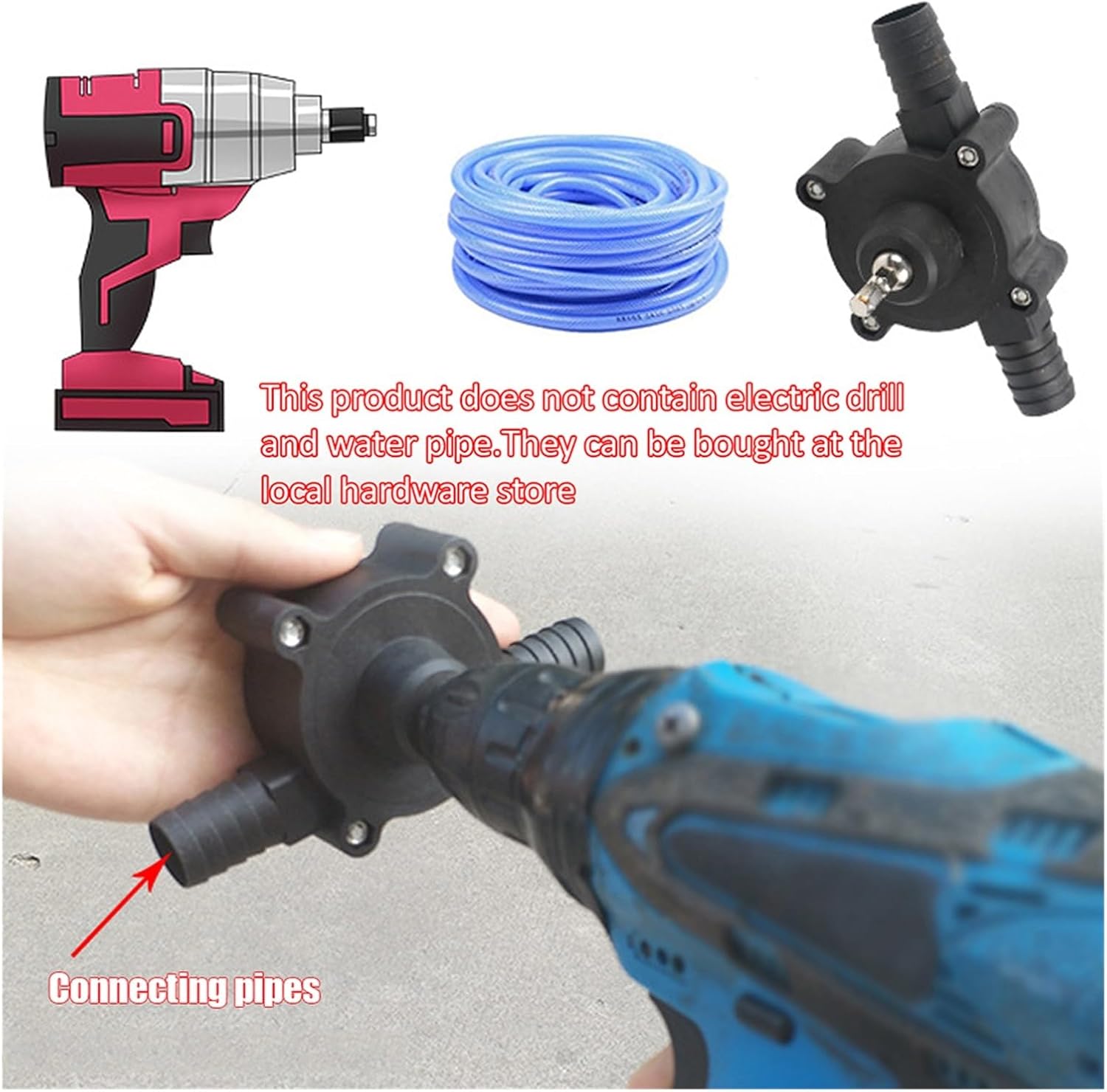 Mini Submersible Portable Electric Water Pump Household Electric Drill Pump Oil Fluid Water Portable Mini Hand Self-priming Liquid Transfer Pumps Home Garden Outdoor