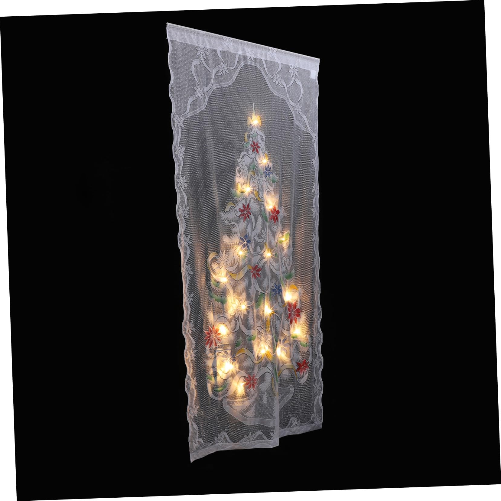 Rideau LED Noël semi-occultant et décoration suspendue à piles