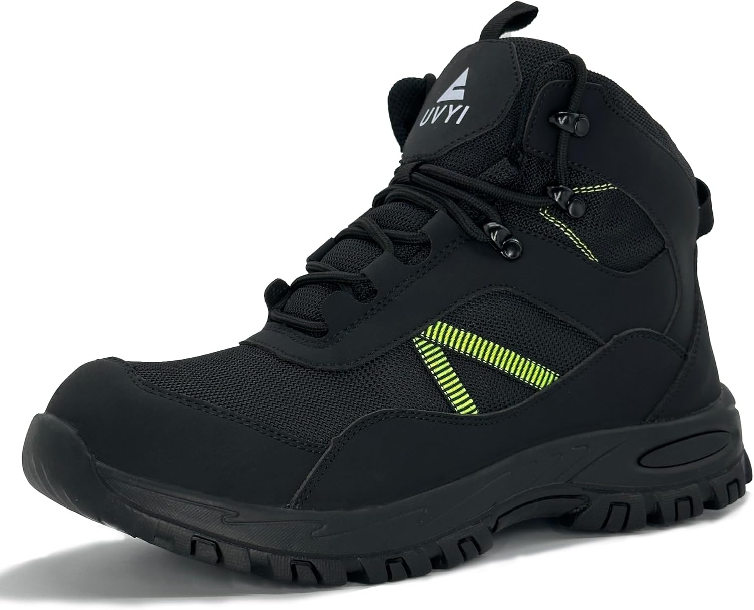 Steel Toe Work Boots for Men - Wide Toe Safety Shoes with Slip-Resistant Rubber Sole