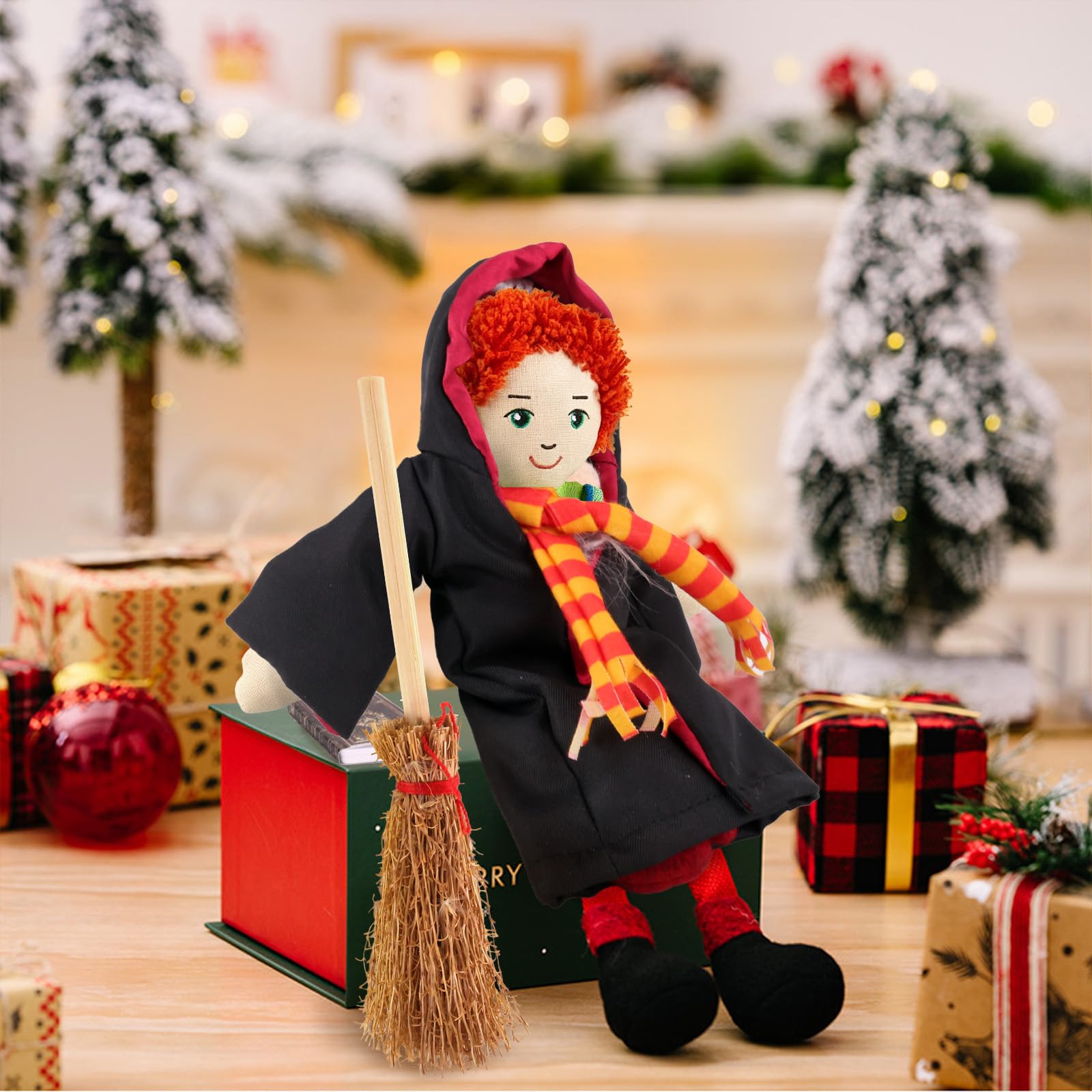 Elf Doll Wizard Clothes Kit and Props Accessories for Elf Doll the Costume Christmas Halloween Dress up Gifts Idea for Girls Includes Broom Mini Glasses - Image 3