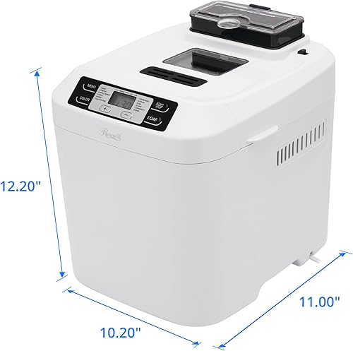 Miniatura 3 de Rosewill Máquina para hacer pan con dispensador automático de frutas y nueces, sin gluten, capacidad de 2 libras, programable, 12 ajustes -