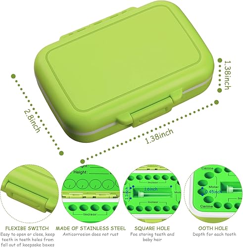 Miniatura 23 de Caja de dientes de bebé, recuerdo para niños, soporte de almacenamiento de dientes, organizador de dientes para niños, caja de hadas con contenedor