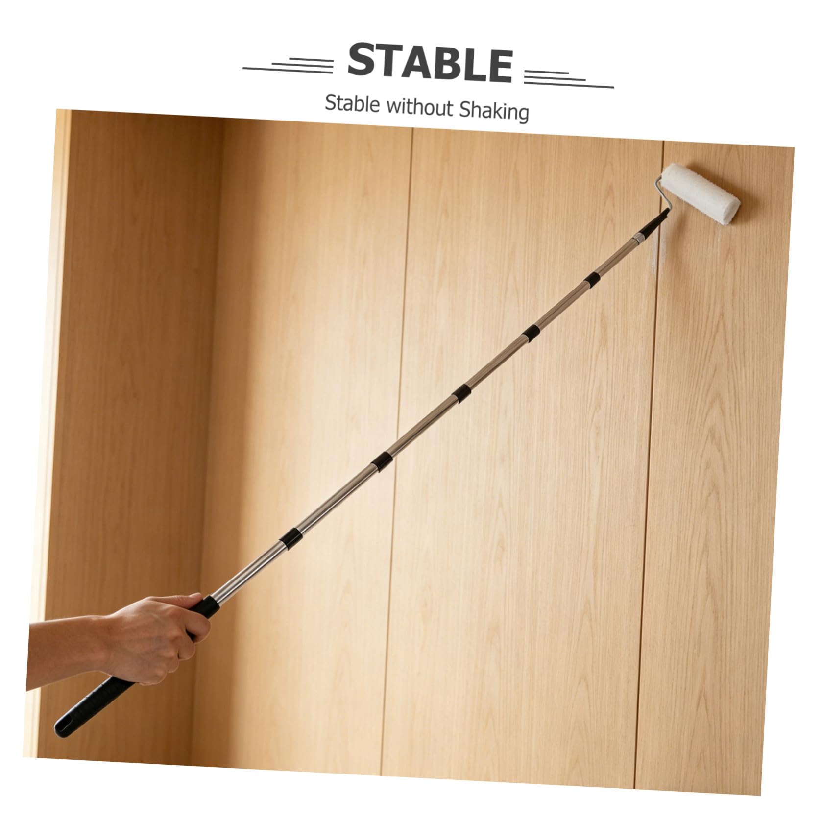 SHINEOFI Rullo per Pittura Parete con Set Asta Allungabile e Pennello per Vernice Base di Lattice per Rivestimenti Murali e Lavori di Ristrutturazione