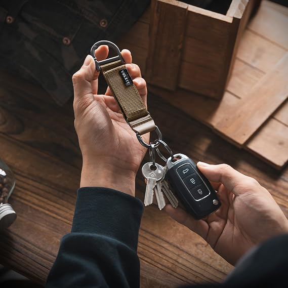 VULKIT Heavy Duty Keychain Durable Nylon Strap for Belt Loop, Molle Pouch, Backpack, Quick Release Key Rings