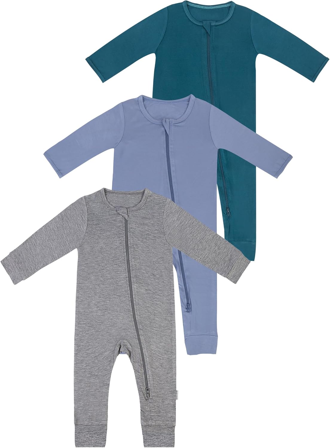 Baby Boys Girls Rayon Footless Long-Sleeve One-Piece Romper Baby Jumsuit Newborn Clothes 3-Pack